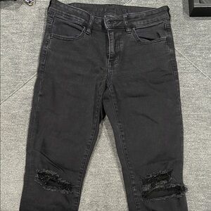 American Eagle Black Distressed Jegging